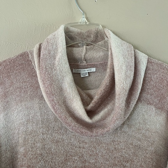 American Eagle Outfitters Pink Ombre Cowl Neck Sweater Hi Low Hemline Size XS - Picture 2 of 14